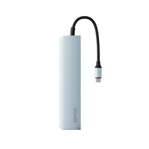 Epico 6v1 hliníkový USB-C 8K hub - modrá 
