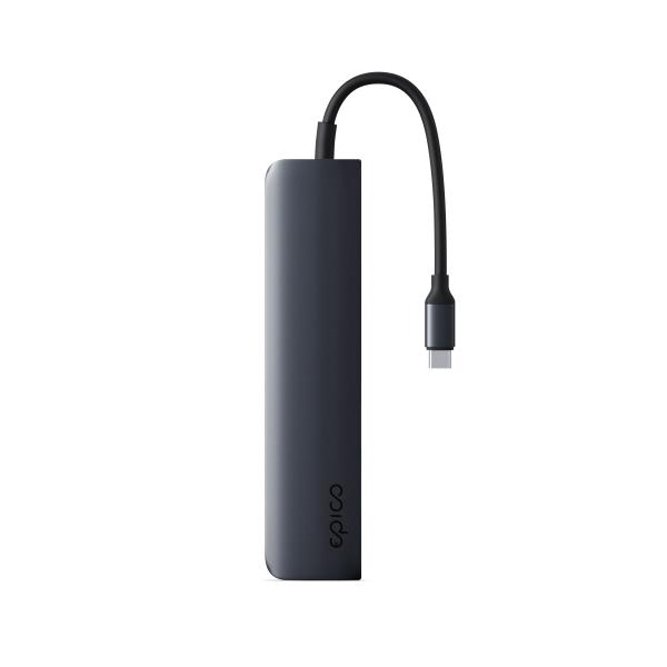 Epico 6v1 hliníkový USB-C 8K hub - atramentová 