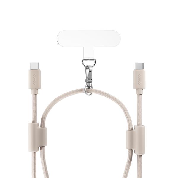 Epico šnúrka na telefón s USB-C káblom - béžová 