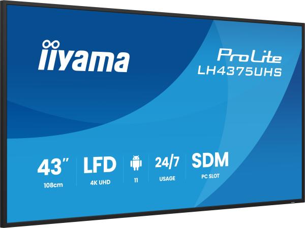 43" iiyama LH4375UHS-B2AG: IPS, 4K UHD, Android, 24/ 7 
