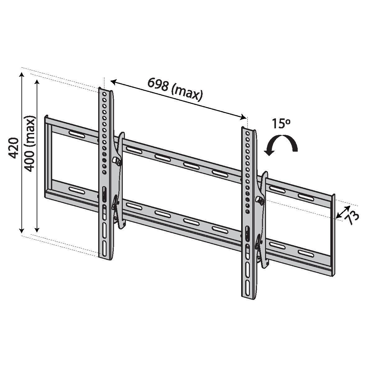 TB TV wall mount TB-751 až 80", 35kg max VESA 600x400 