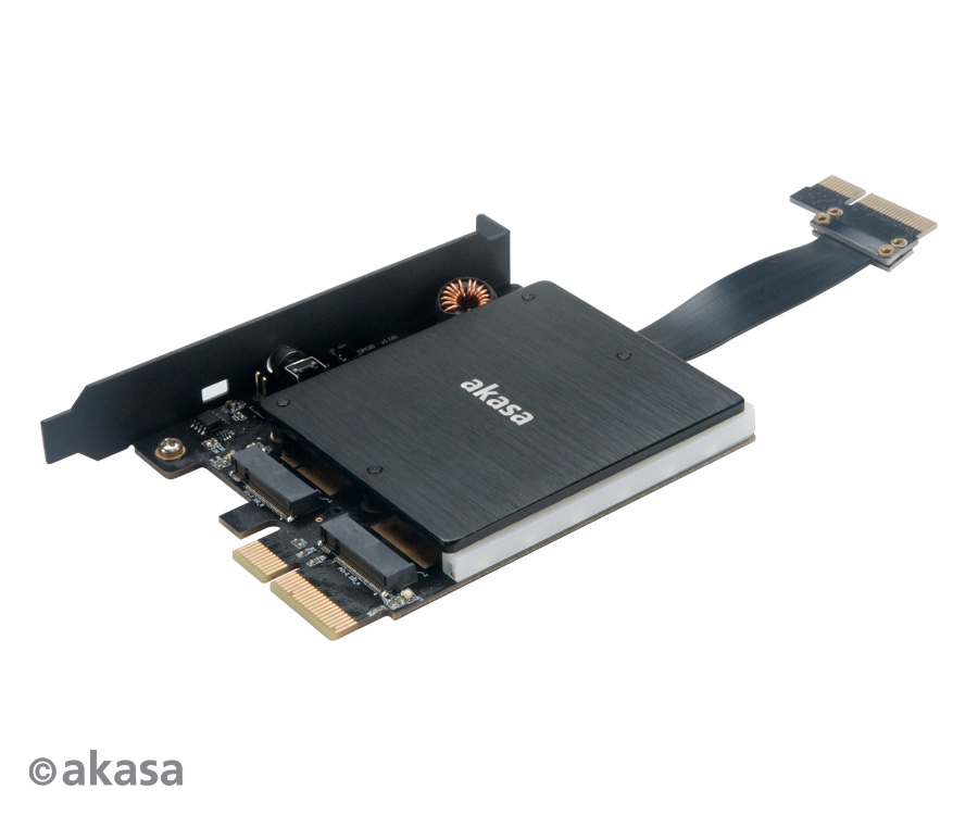 AKASA adaptér dual M.2 do PCIex s chladičom RGB 