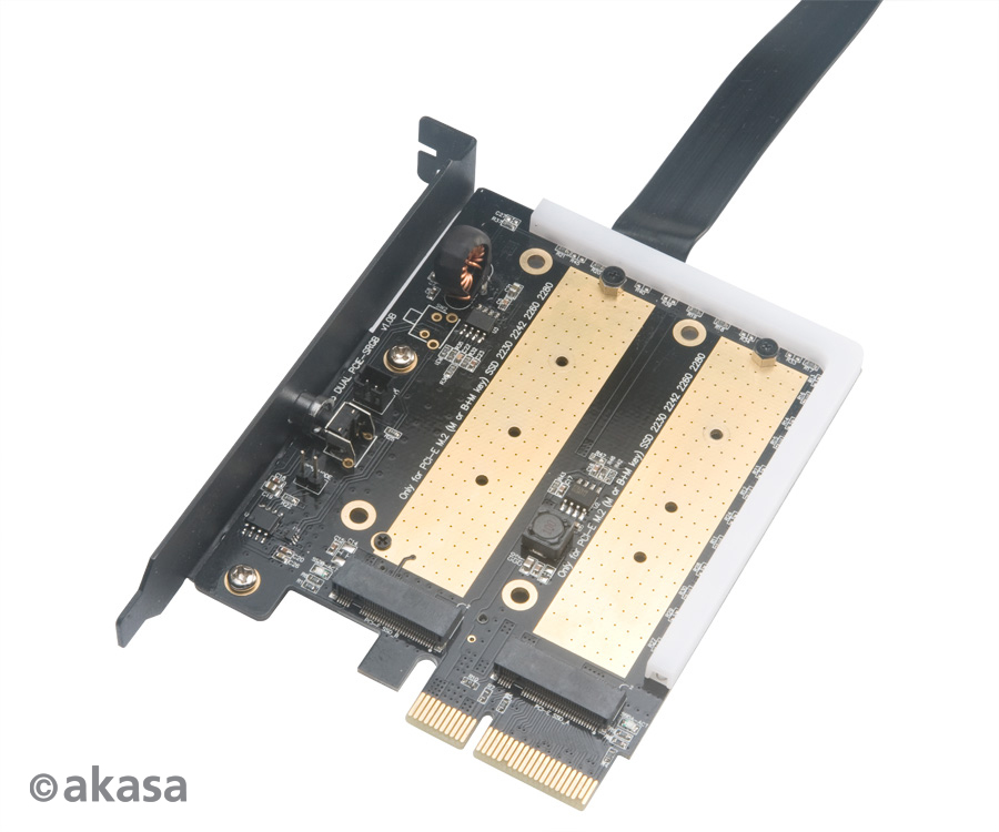 AKASA adaptér dual M.2 do PCIex s chladičom RGB 