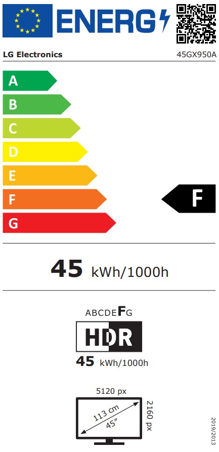 LG UltraGear/ 45GX950A-B/ 44, 5"/ OLED/ wUHD/ 165Hz/ 0, 03ms/ Čierna/ 2R 