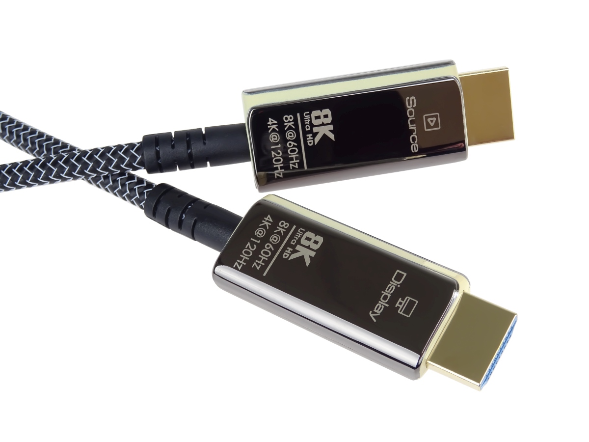 PremiumCord Ultra High Speed HDMI 2.1 optický fiber kábel 8K @ 60Hz, pozlátené 50m 