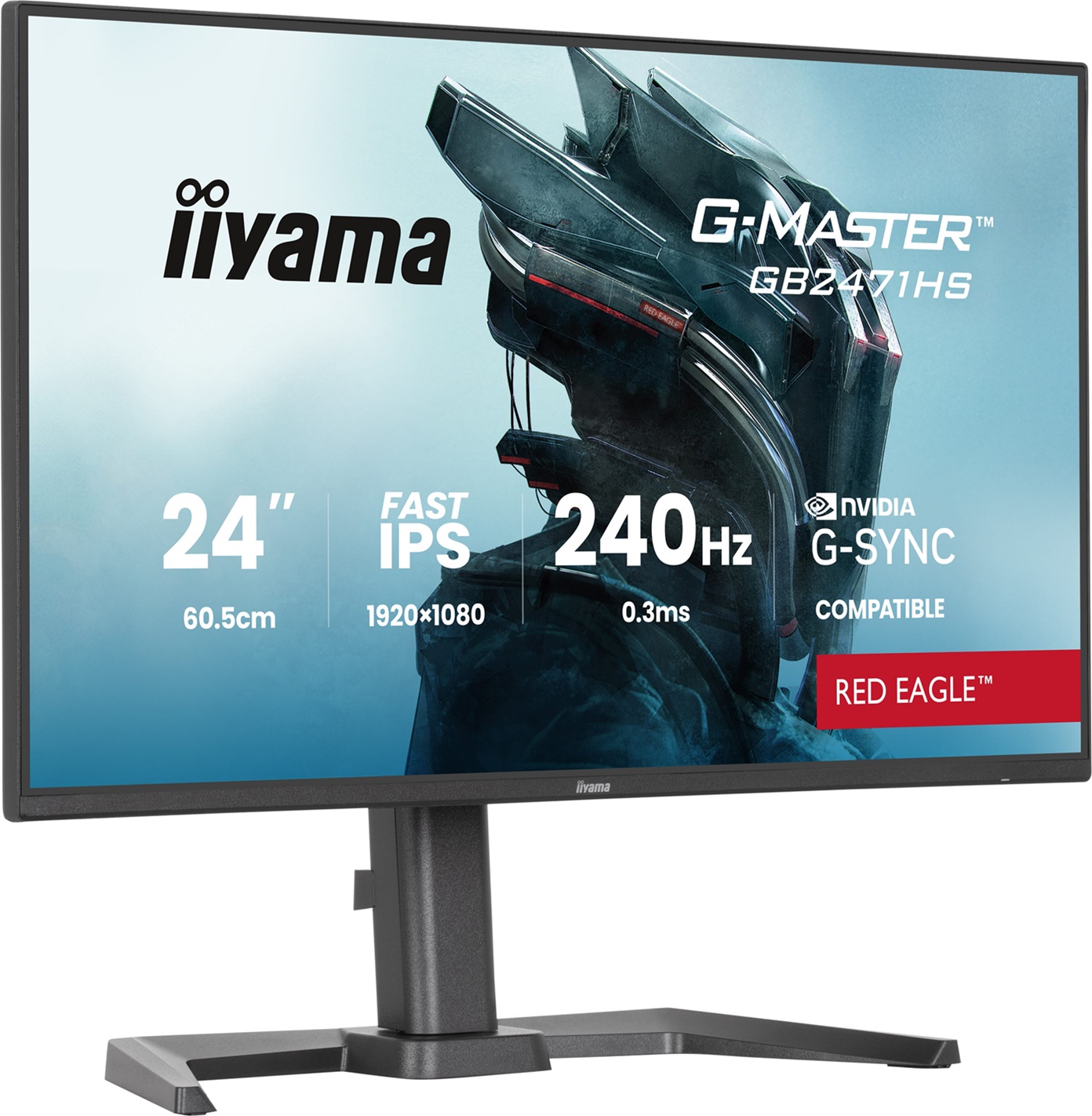 iiyama G-Master/ GB2471HS-B1/ 23, 8"/ IPS/ FHD/ 240Hz/ 0, 3ms/ Čierna/ 3R 
