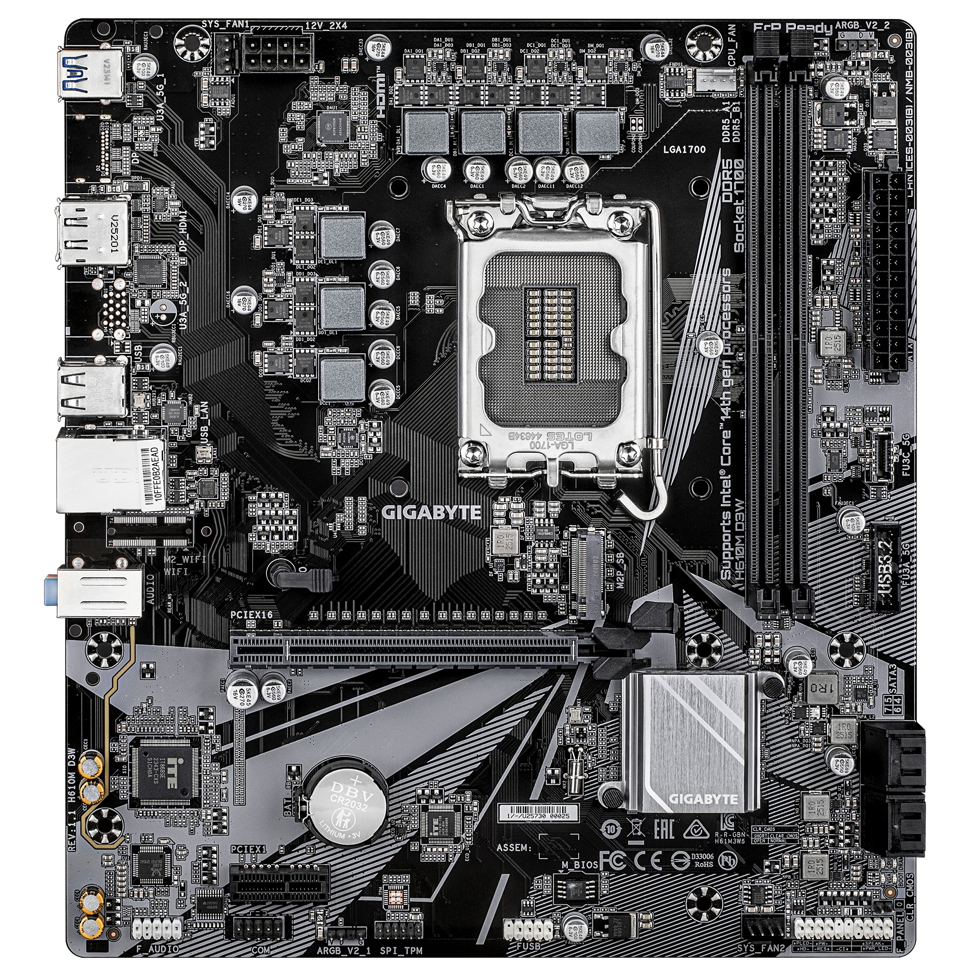GIGABYTE H610M D3W/ LGA 1700/ mATX 