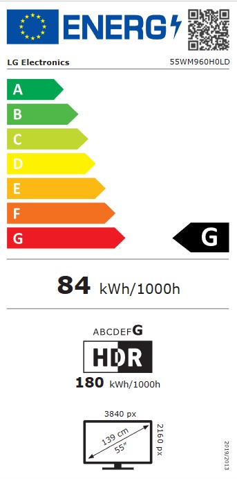 55" LG OLED HTV 55WM960H 