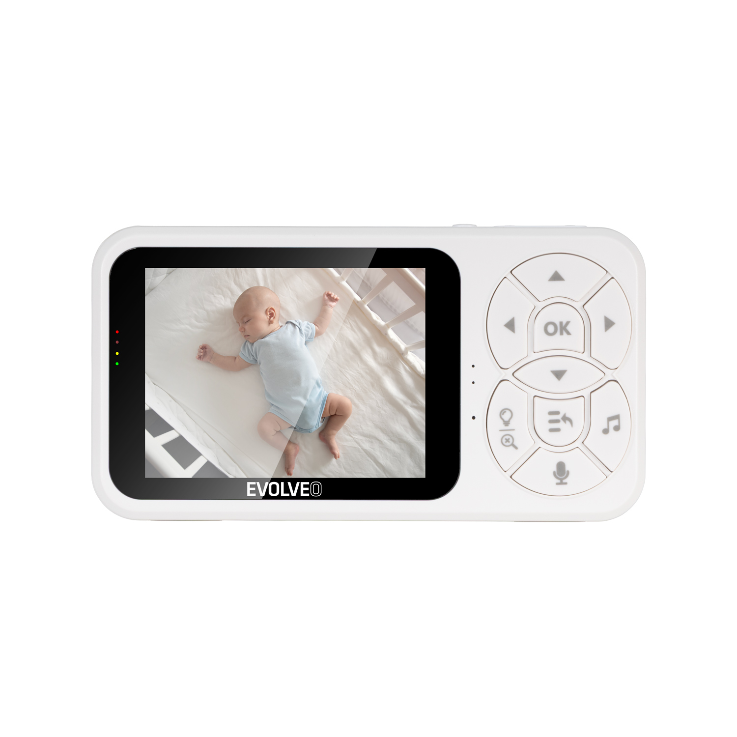 EVOLVEO Baby Monitor N35, detská pestúnka s kamerou, VOX, teplomer, nočné videnie, RGB svetlo, Modrá 