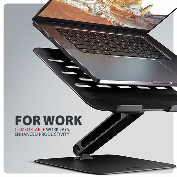 AXAGON STND-LQB hliníkový HQ stojan na notebook 10"-17.3" nastaviteľná výška a uhol, čierny 