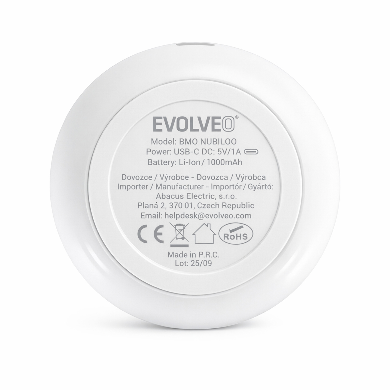 EVOLVEO Nubiloo – uspávací modul s bielym šumom, uspávankami a farebným svetlom na dobrú noc 