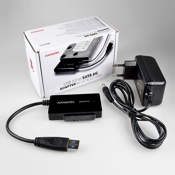 AXAGON ADSA-FP3, USB 5Gbps - SATA 6G, 3.5" HDD FASTport3 adaptér, vrátane AC napájača 