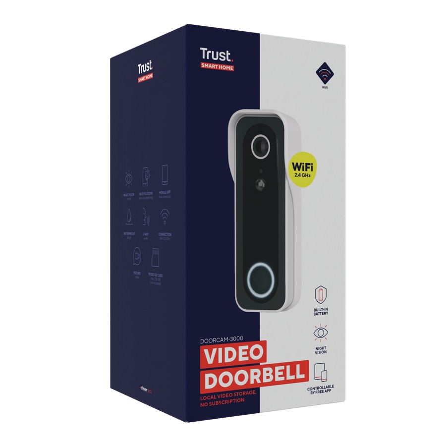 TRUST DOORCAM 3000 Wifi Doorbell Camera with Chime 