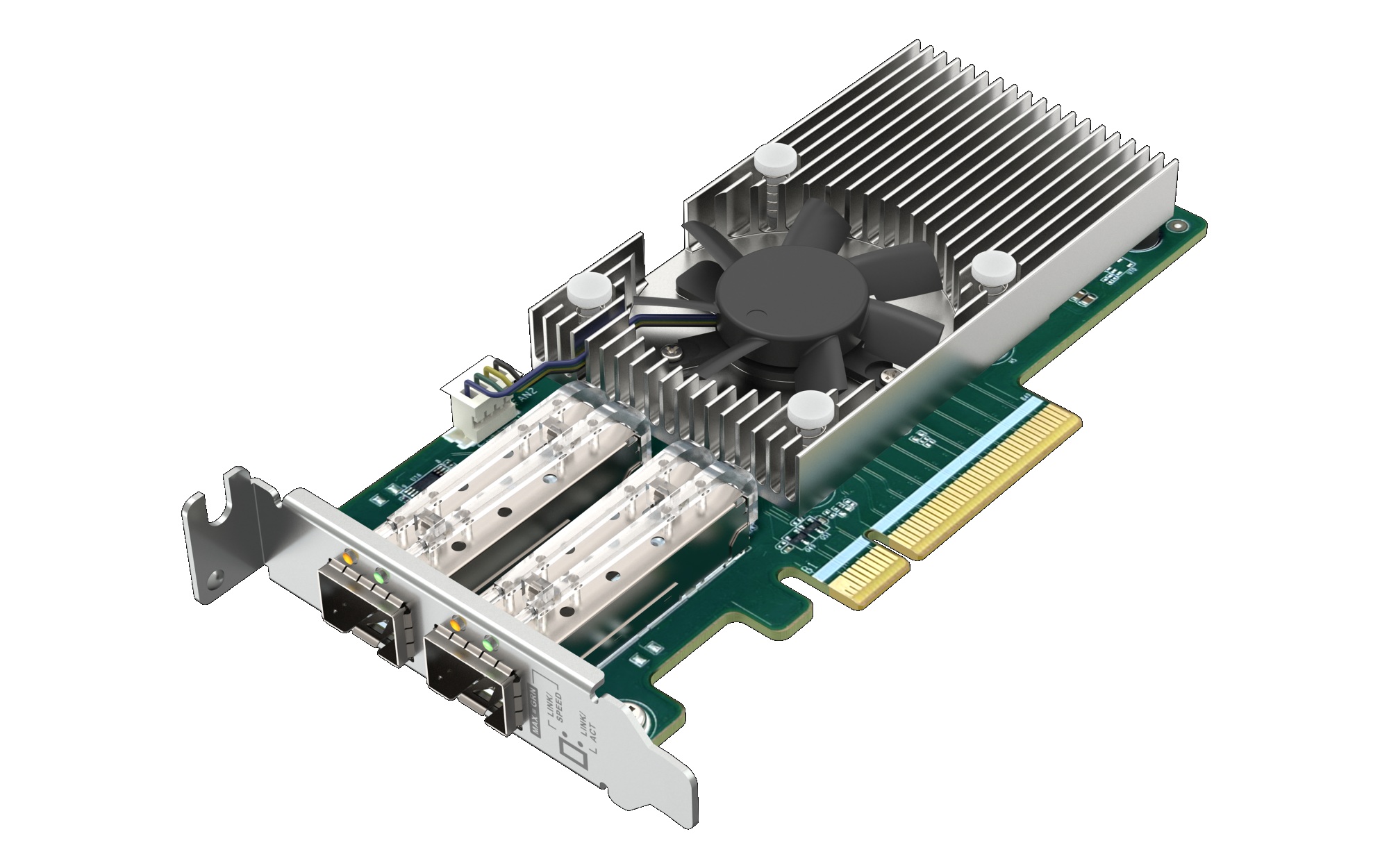 QNAP QXG-25G2SF-BCM Dual port na 25GbE Network adaptér; 2 x SFP28; Broadcom 57504 controller 