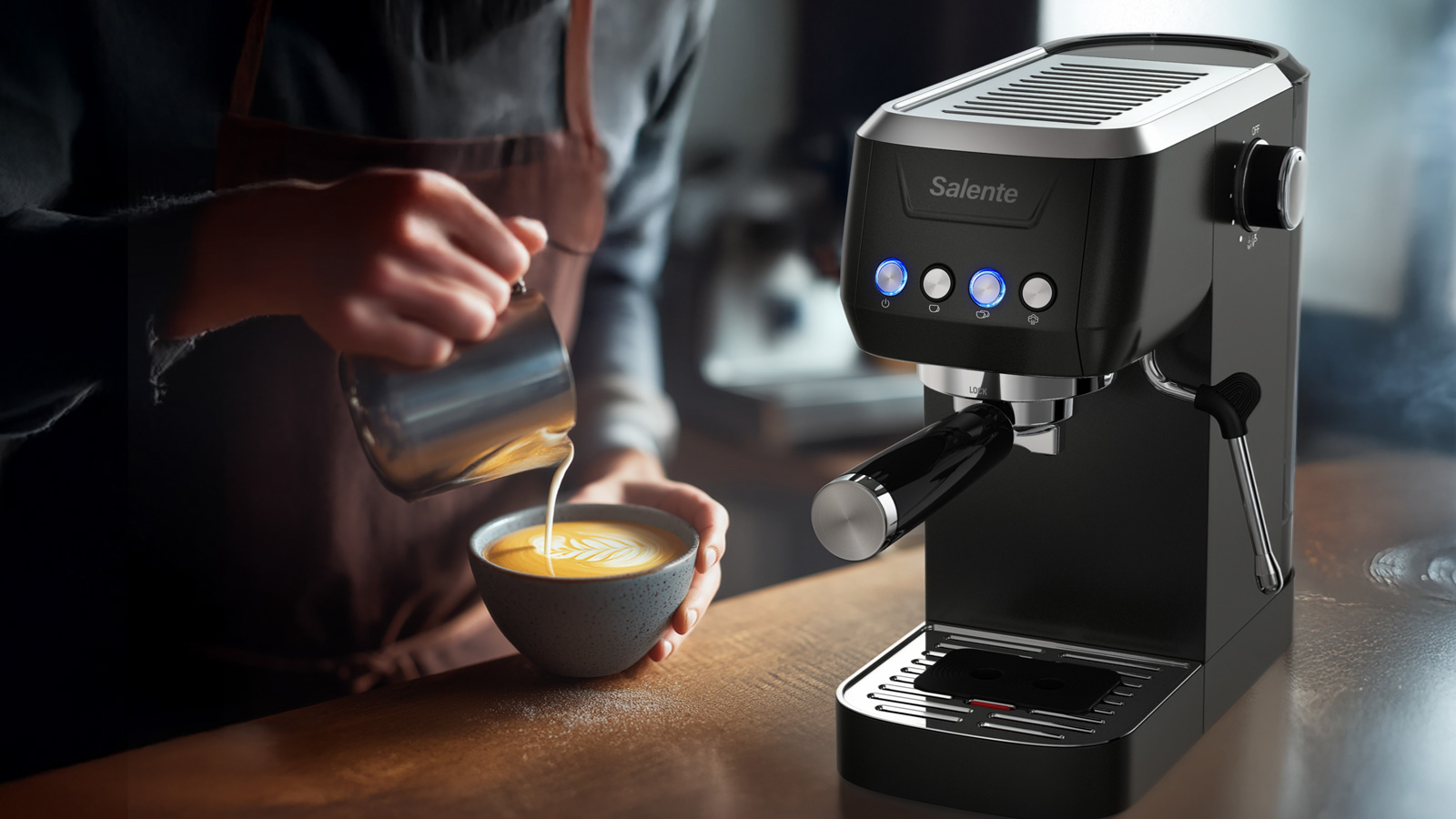 Salente Coffio, pákový kávovar, black-anthracite 