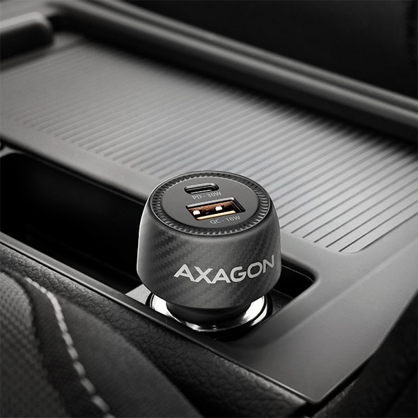 AXAGON PWC-PQ48 nabíjačka do auta 48W, USB-A + USB-C, PD3.0/ PPS/ QC4+/ SFC/ Apple 