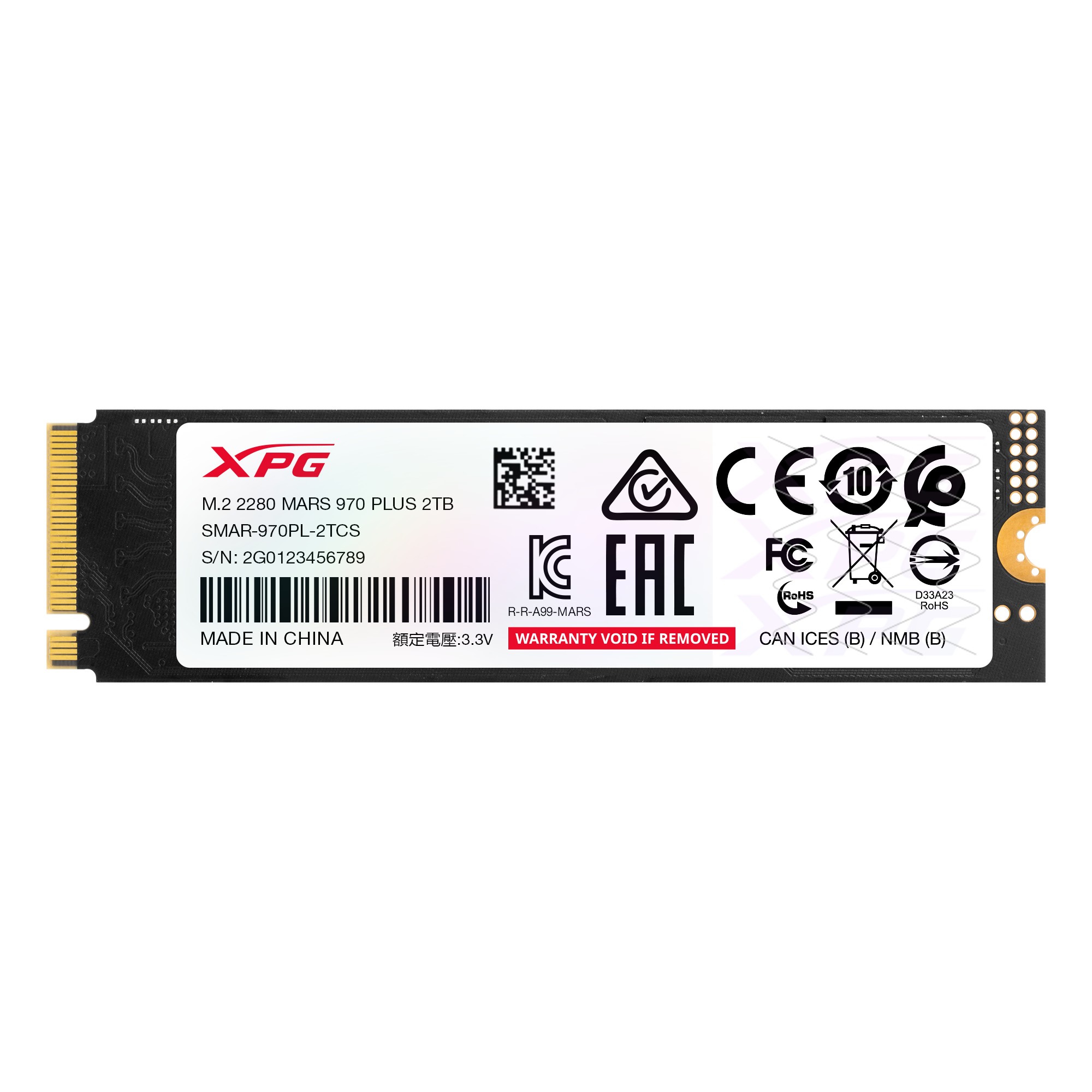 ADATA MARS 970 PLUS/ 2TB/ SSD/ M.2 NVMe/ Čierna/ Heatsink/ 5R 