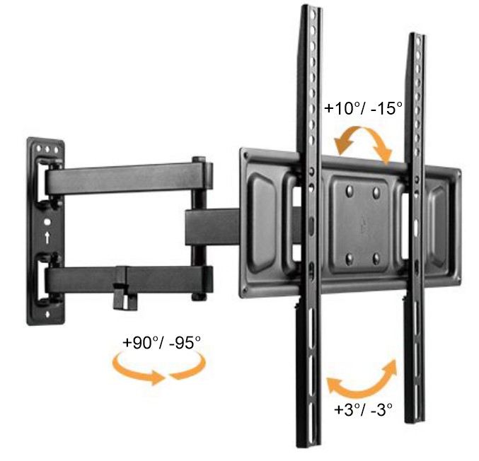 Výsuvný držiak Brateck LPA63-443 pre TV 32"-55" 35kg polohovateľný nástenný 