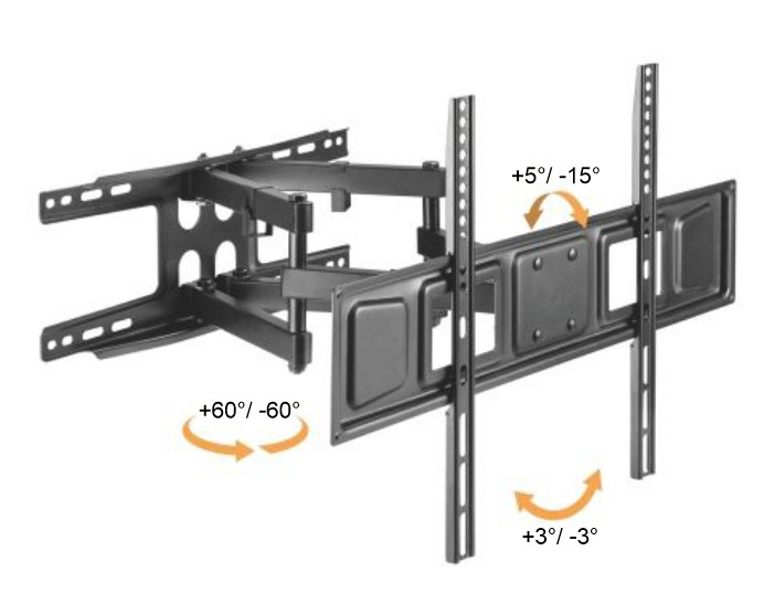Výsuvný držiak Brateck LPA63-466 pre TV 37"-80" 40kg polohovateľný nástenný 