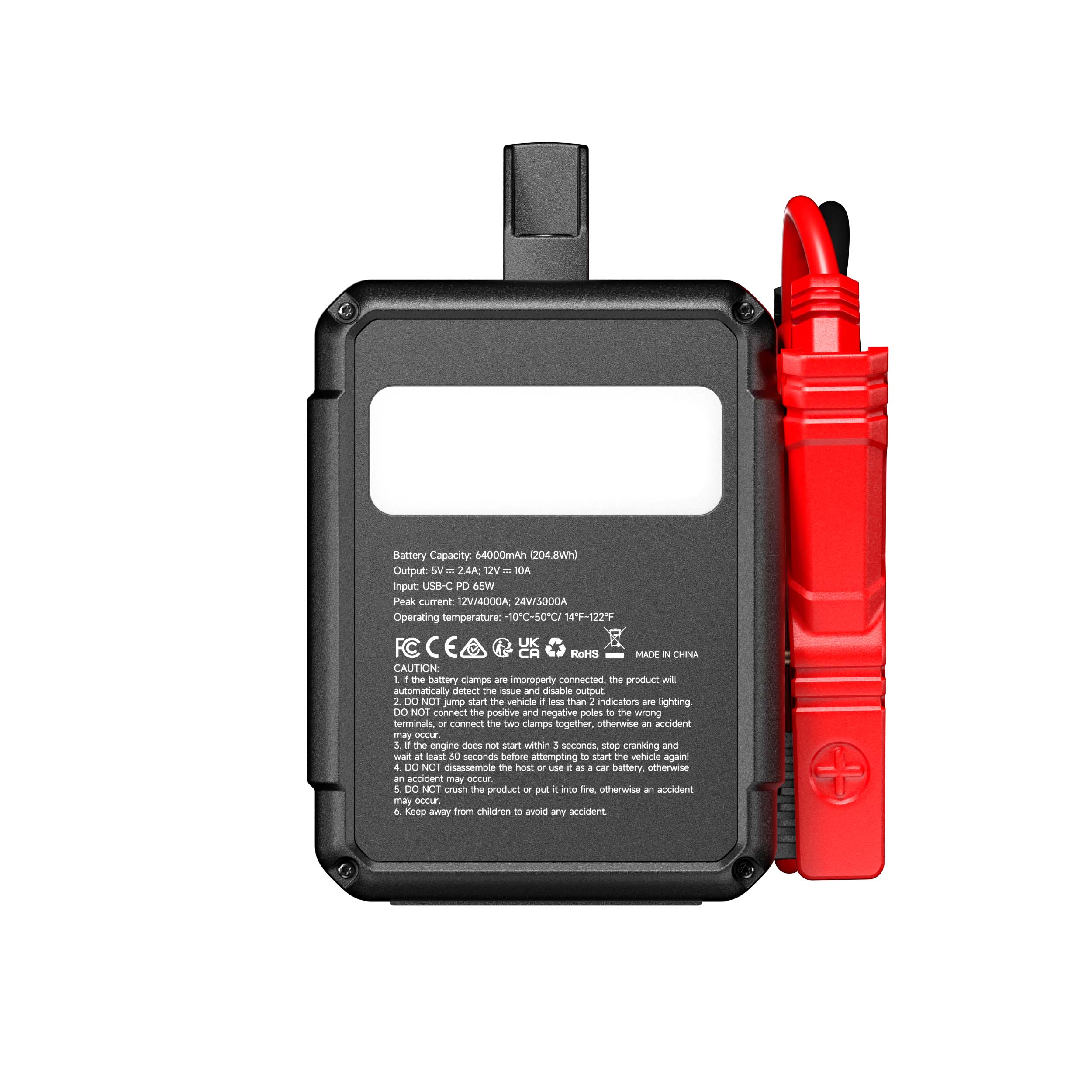 TOPDON Car Jump Starter V4000 HD/ 3000A (24V)/ 4000A (12V)/ 24000mAh/ 16l benzín/ 16l diesel/ LED svetlo | 