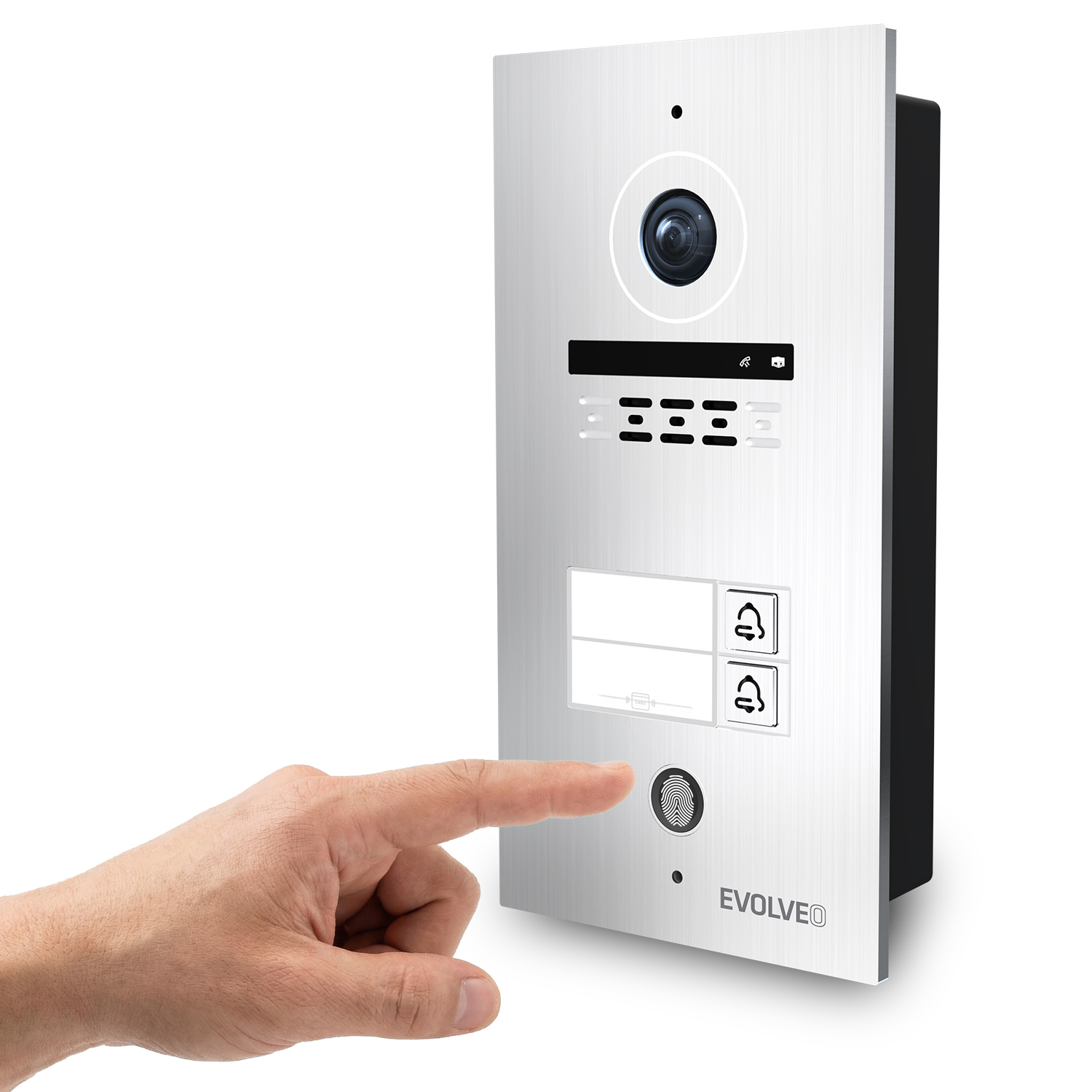 EVOLVEO DoorPhone ID-2, 2-drôtový videotelefón pre dva byty s RFID, odtlačkom prsta a podporou ONVIF ka 
