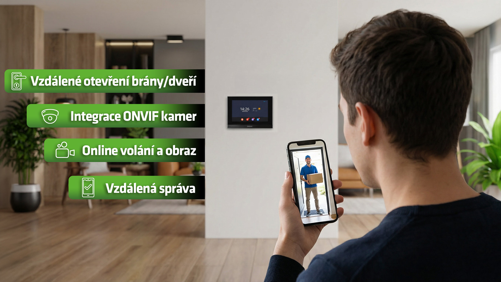 EVOLVEO DoorPhone ID-1, 2-drôtový videotelefón s RFID, odtlačkom prsta a podporou ONVIF kamier 