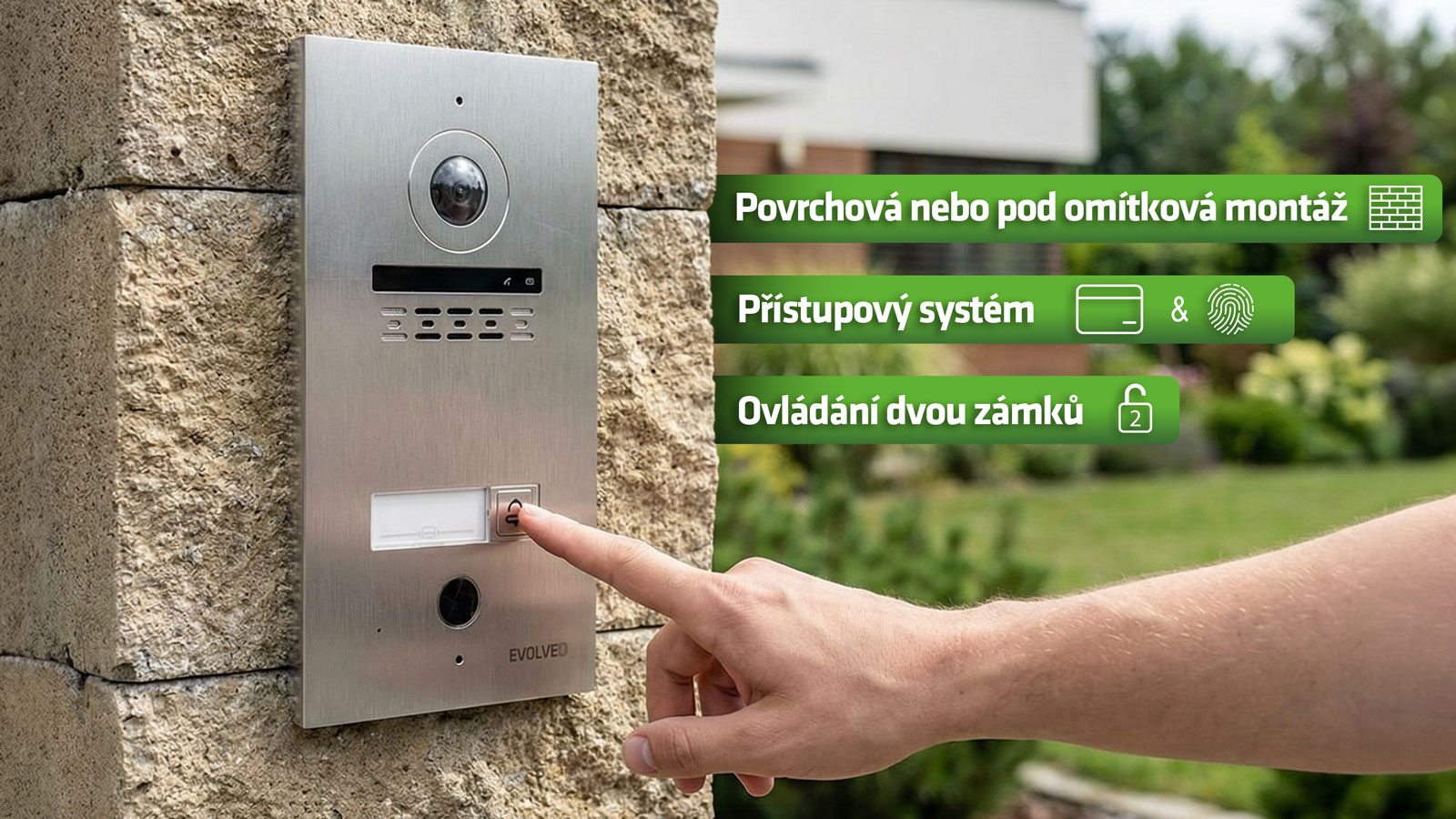 EVOLVEO DoorPhone ID-1, 2-drôtový videotelefón s RFID, odtlačkom prsta a podporou ONVIF kamier 