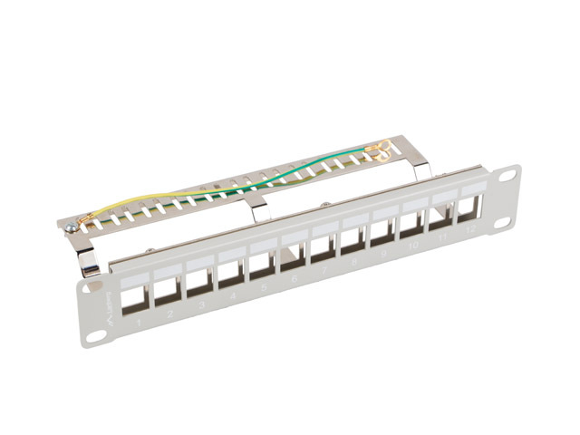 LANBERG PATCH PANEL 12 PORTOV 1U 10" FTP PRO MODULY KEYSTONE ŠEDÝ V2 