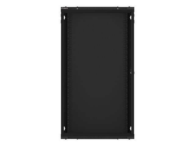 LANBERG 19" RACKOVÁ SKRIŇA PRO MONTÁŽ NA STENU 22U/ 600X450 (FLAT PACK) S PROSKLENÝMI DVERMI ČIERNA V2 