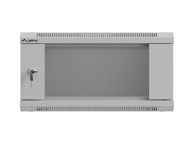 LANBERG RACKOVÁ SKRIŇA 19" NÁSTENNÁ 4U/ 540X350 (FLAT PACK) S PRESKLENÝMI DVERAMI ŠEDÁ 