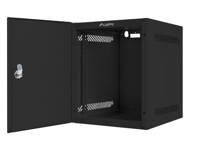 LANBERG RACKOVÁ SKRIŇA 10" PRO MONTÁŽ NA STENU 6U/ 280X310 PRO VLASTNÚ MONTÁŽ S KOVOVÝMI DVERAMI ČIERNA 