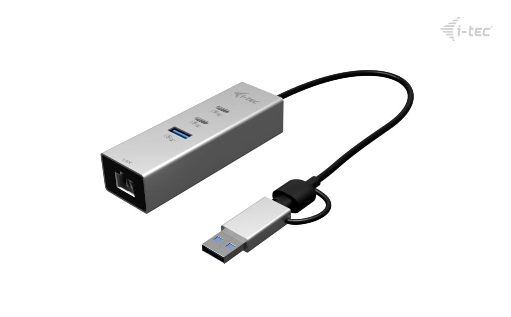 i-tec USB-C/ USB-A Metal HUB 3 (2x USB-C, 1x USB-A) Port + 2.5GLAN 
