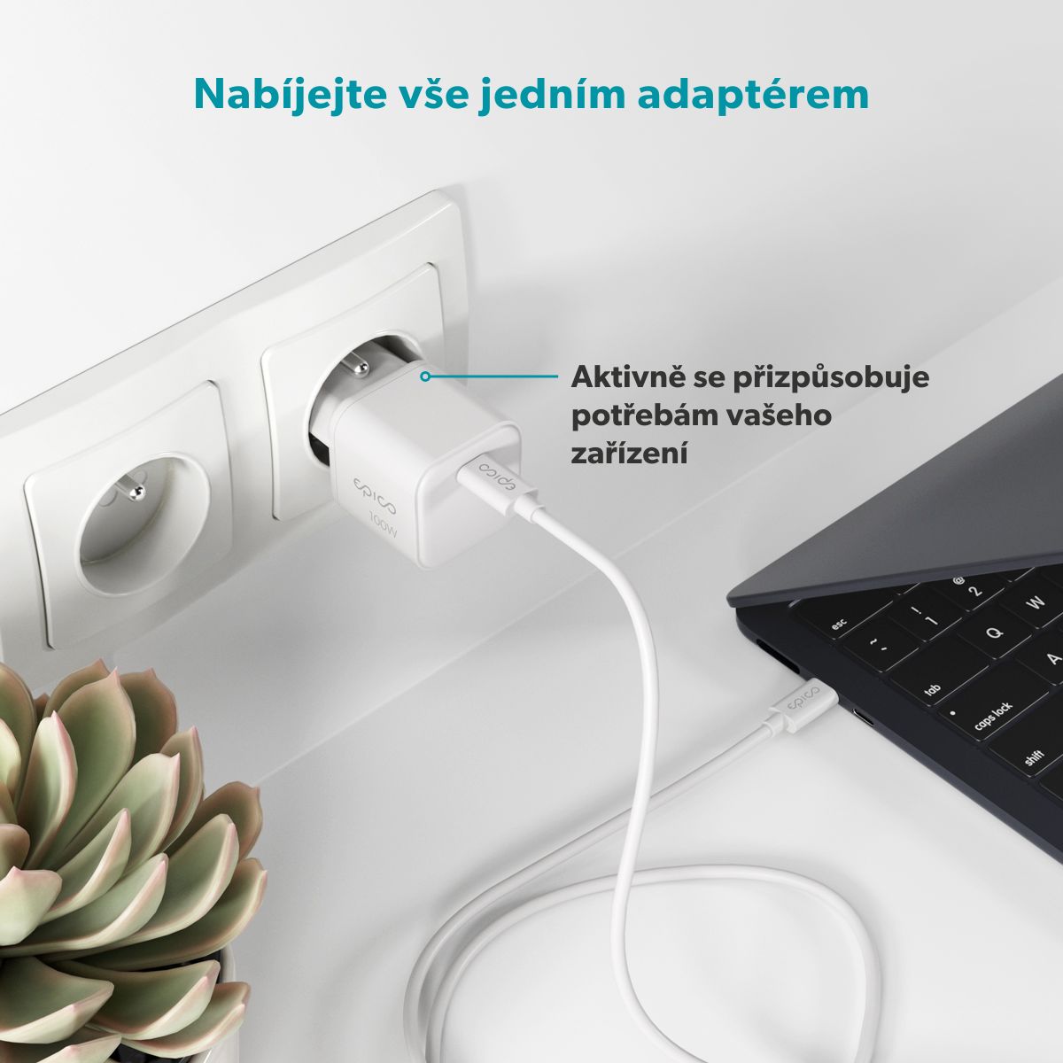 Epico Micro AVS GaN 100W dynamický adaptér EA100b 