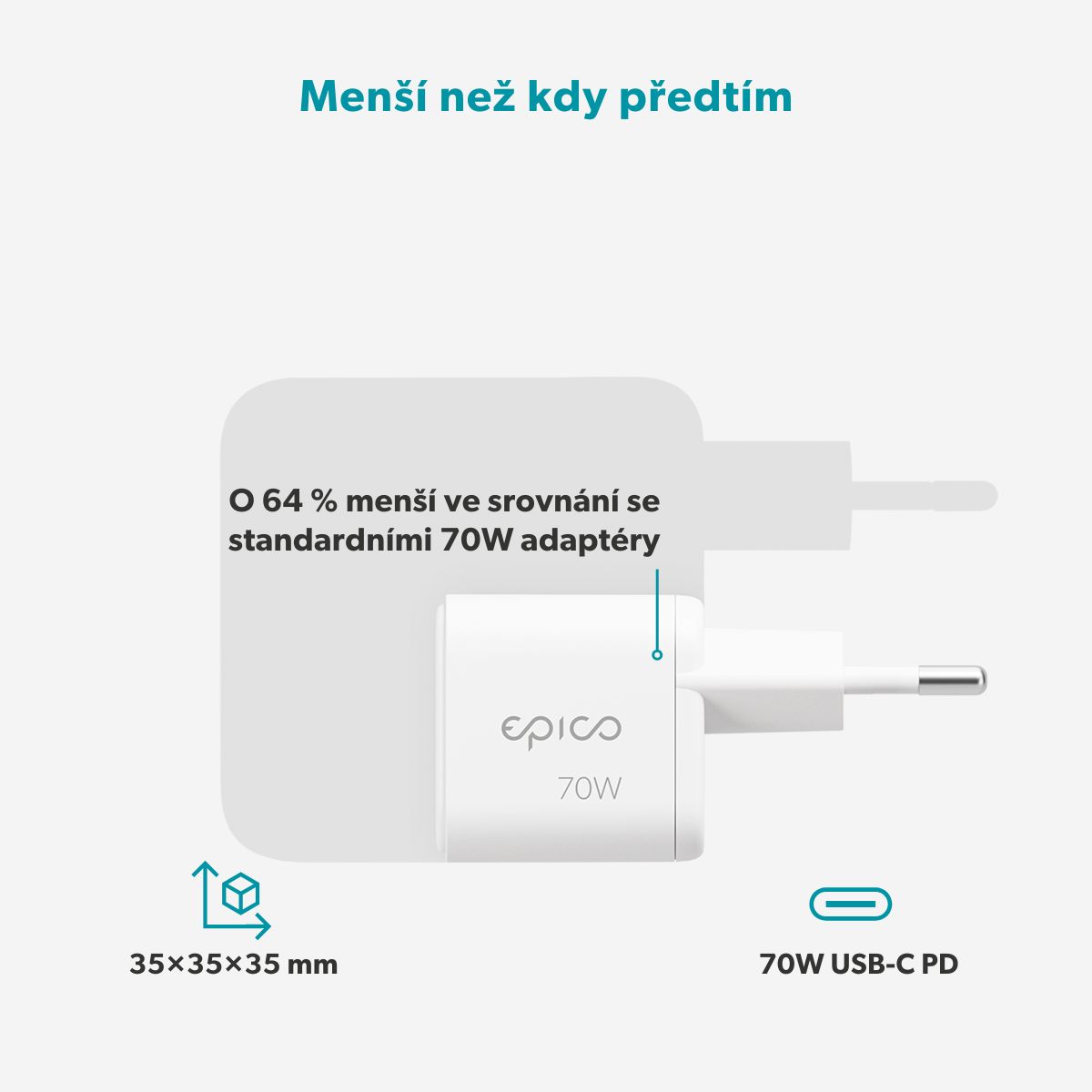 Epico Micro AVS GaN 70W dynamický adaptér EA70b 