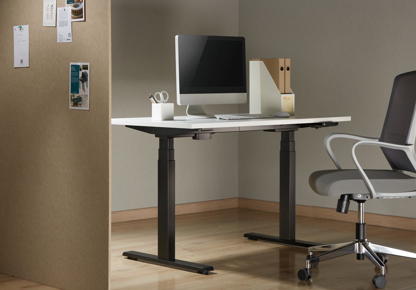 Stolová doska BR147BL, 1400 x 700 x 25 mm biela pre výškovo nastaviteľné podnože Brateck 