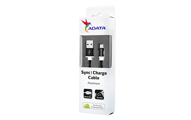 ADATA Micro USB kábel pletený 1m čierny 