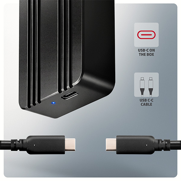 AXAGON EEM2-40G, USB-C 40Gbps externý box pre M.2 NVMe SSD, zosilnený hliník 