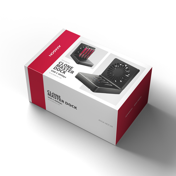 AXAGON ADSA-M2C44, USB4 dokovacia stanica pre 4× M.2 NVMe SSD s funkciou klonovania 