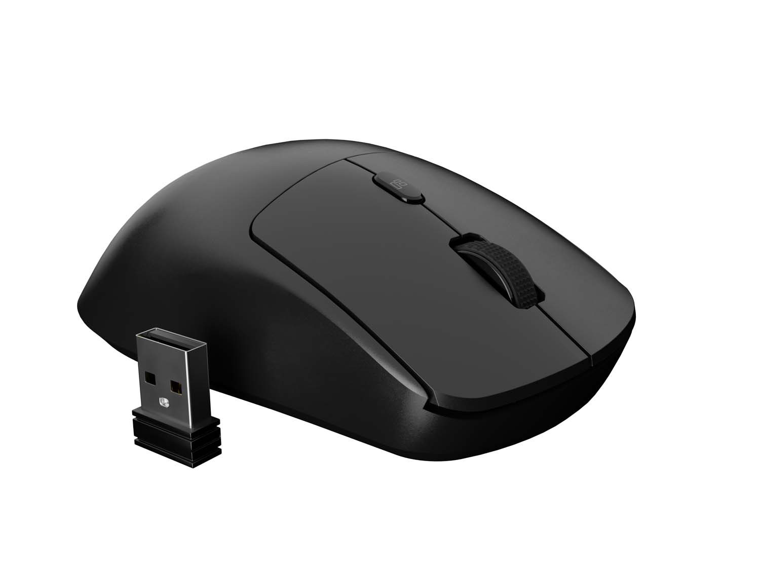 Laserová bezdrôtová myš Natec HAWK 2/ Kancelárska/ Laserová/ 3 200 DPI/ Bezdrôtové USB/ Čierna 