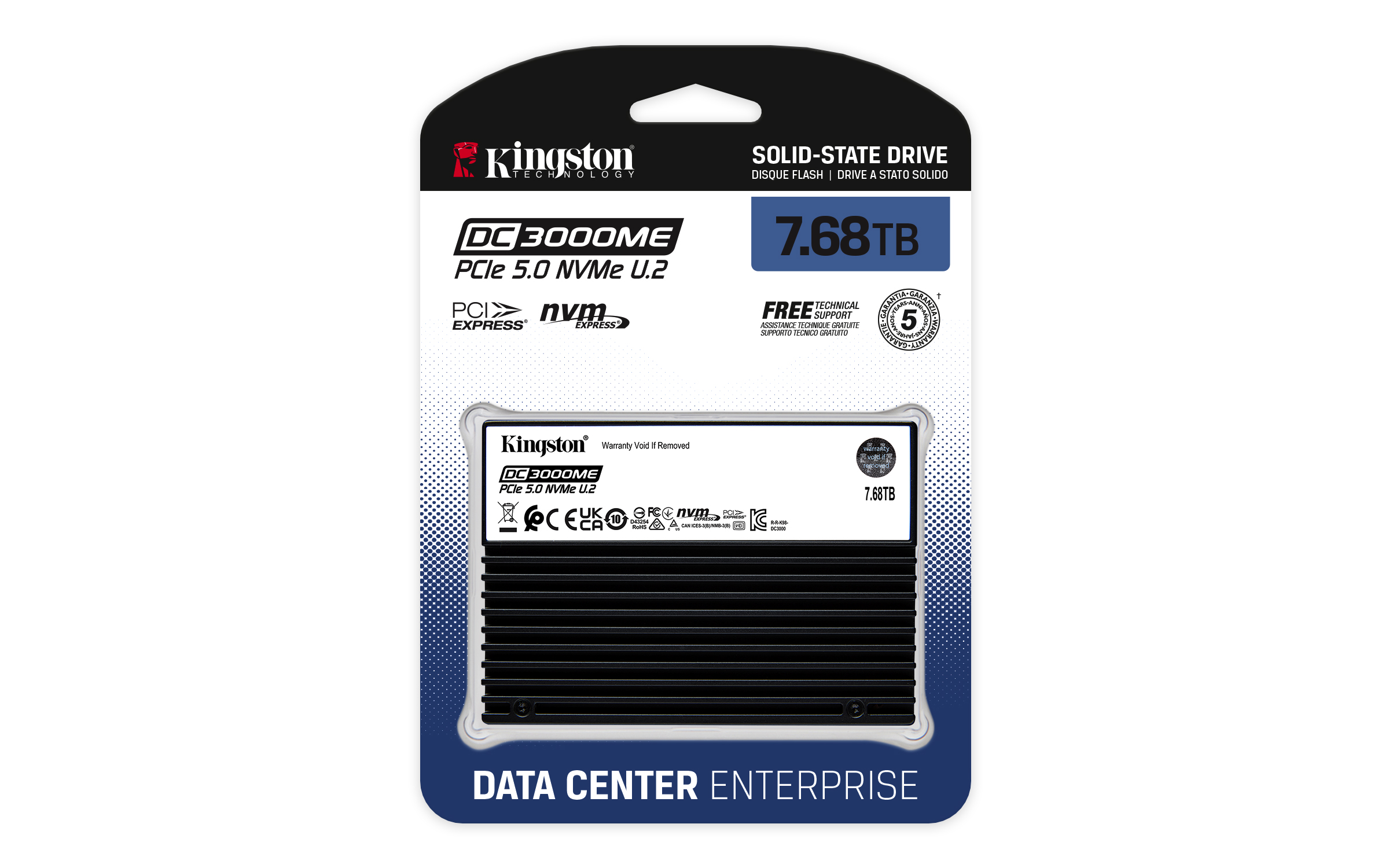QNAP - Kingston, SSD, DC3000ME, NVMe, 7, 68 TB 