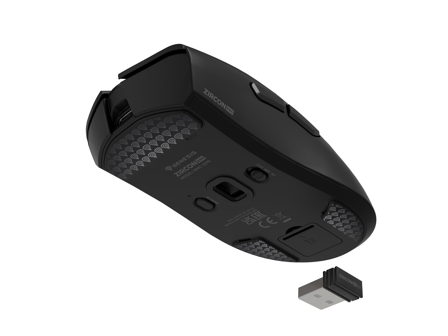 Herná bezdrôtová myš Genesis ZIRCON 880/ Herná/ Optická/ 12 000 DPI/ USB+BT/ Čierna 