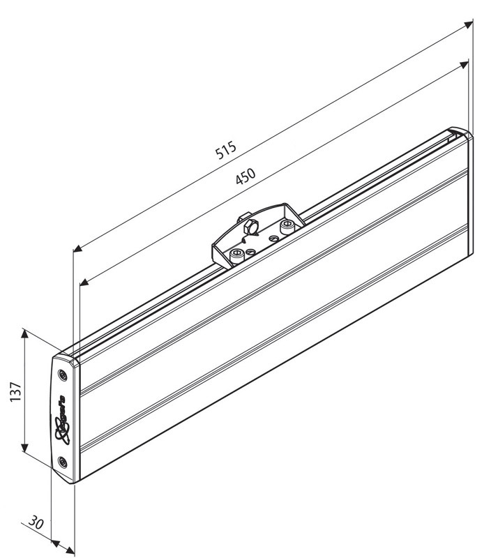 Vogel´s horizontálna časť adaptéra Connect-it PFB 3405, 515mm, strieborná 