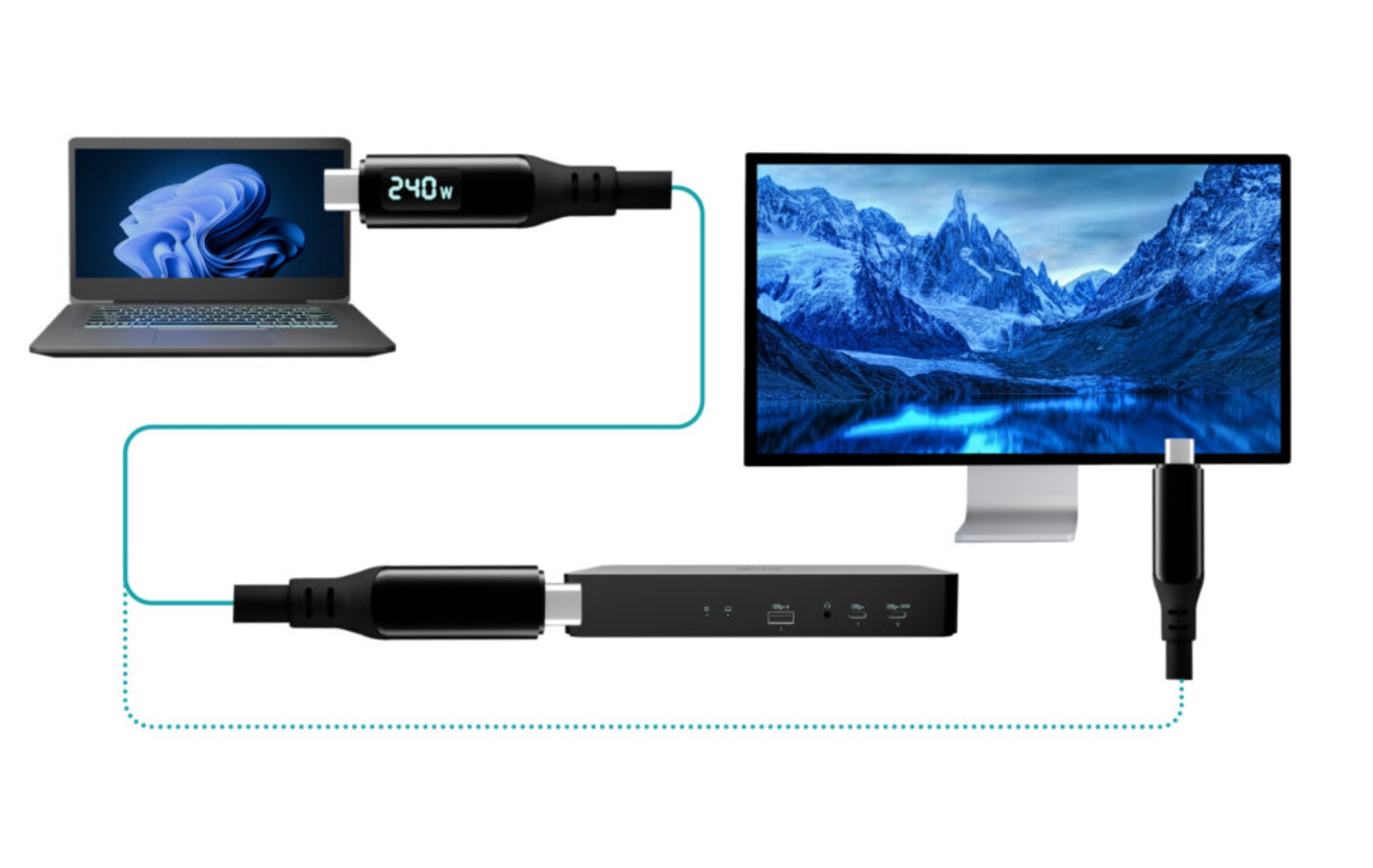 i-tec Thunderbolt 4/ USB4 Class Pro Cable 240W s LCD (40Gbps, 150cm) 