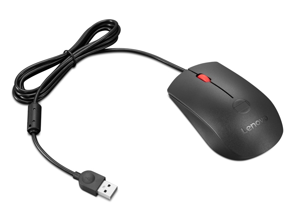 Lenovo Fingerprint Biometric USB Mouse Gen 3/ Kancelárska/ Optická/ 2 000 DPI/ Drôtové USB-A/ Čierna 