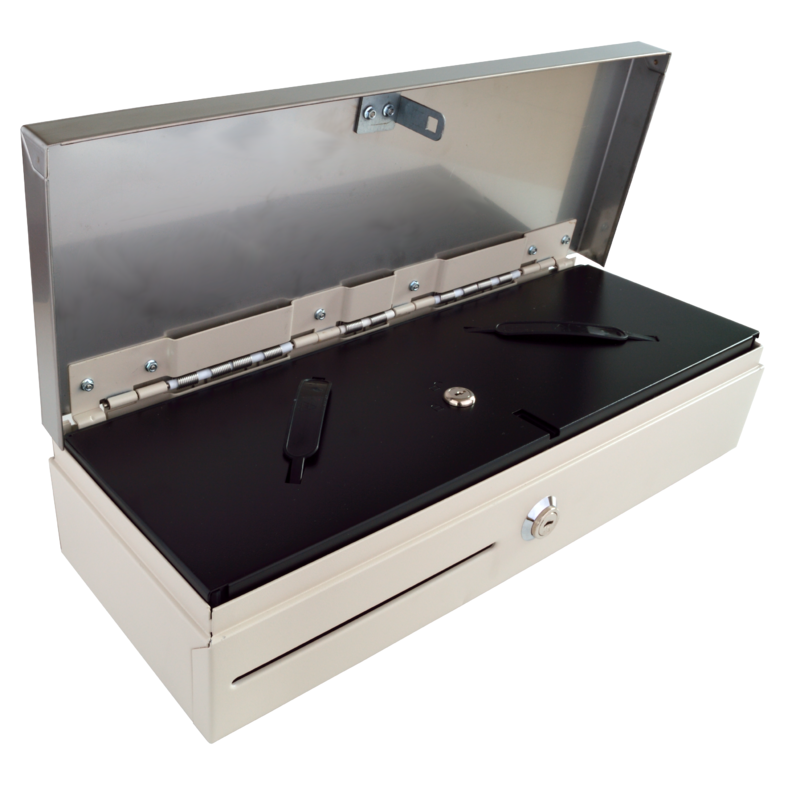 Pokladničná zásuvka flip-top FT-460C3 - s kab, biela 