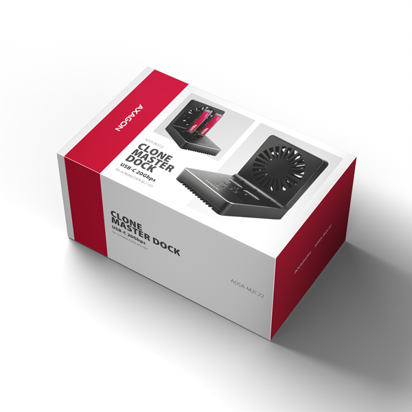 AXAGON ADSA-M2C22, USB-C 20Gbps dokovacia stanica pre 2× M.2 NVMe/ SATA SSD s funkciou klonovania 