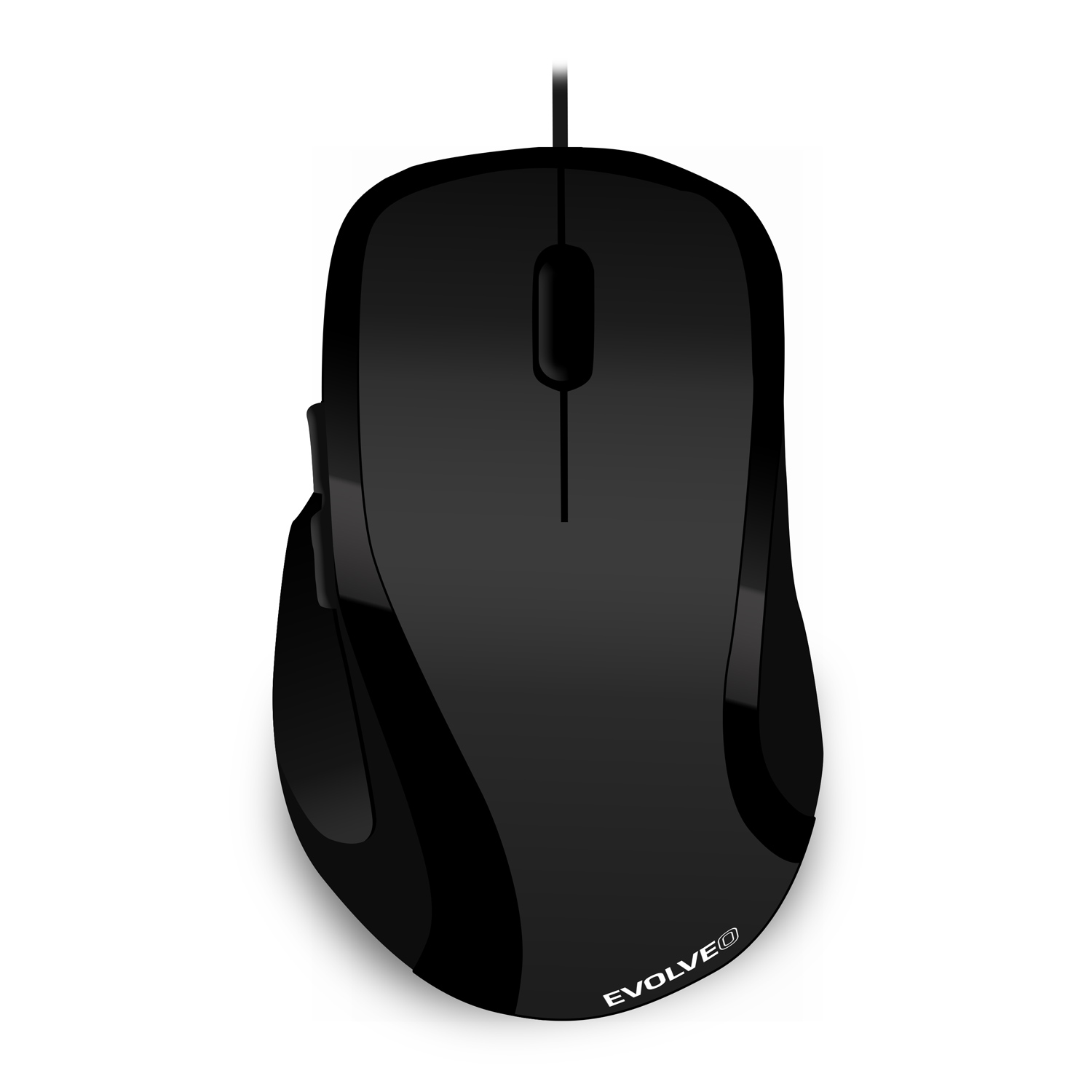 EVOLVEO ML-507B/ Ergonomická/ Laserová/ Pre pravákov/ 1 600 DPI/ Drôtová USB/ Čierna 