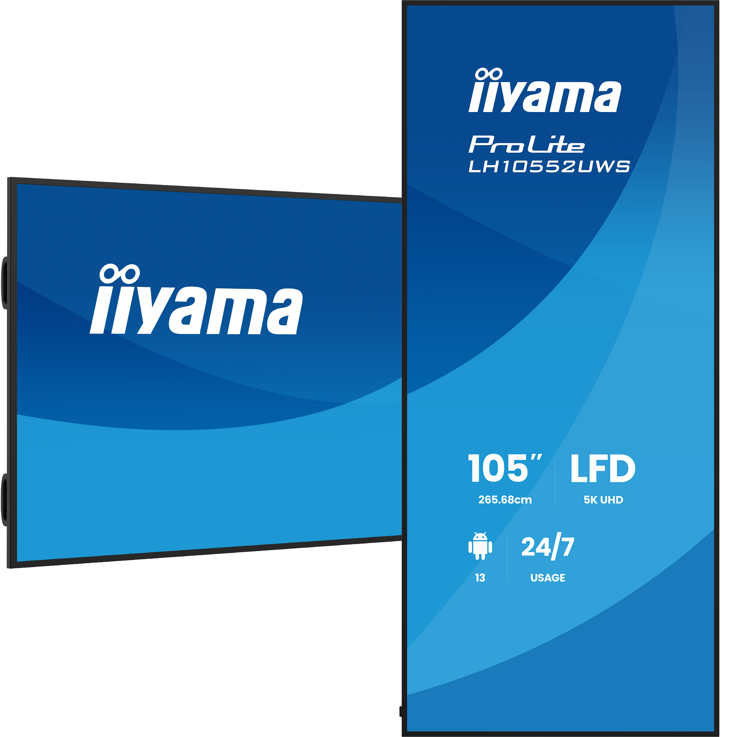 105" iiyama LH10552UWS-B1AG: IPS, 5K, USB-C, 24/ 7 