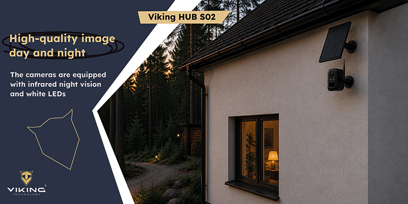 Set solárnych kamier Viking HUB S02/ 8000 mAh/ mobilné aplikácie/ outdoor 
