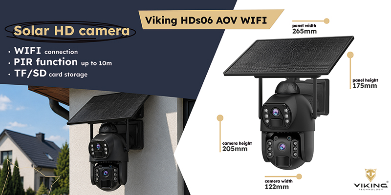 Solárna HD kamera Viking HDs06 AOV WiFi/ 20100 mAh/ mobilné aplikácie/ outdoor 